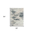 5' X 7' Blue Abstract Stain Resistant Area Rug